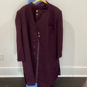 Indian Jodhpuri Style Suit with Dhoti Purple and Gold XXL